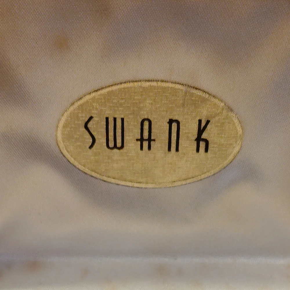 Vintage SWANK Black and Silver Tone Cuff Links
